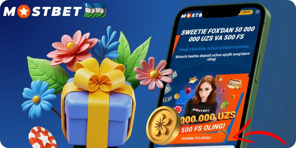 Регистрационный бонус в Mostbet UZ
